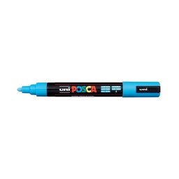 Marker universal UNI PC-5M Posca, 1.8-2.5 mm, albastru deschis