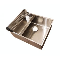 Chiuveta bucatarie inox CookingAid HERA MEDIUM cu dozator detergent, tavita scurgere inox, gratar rulabil inox + accesorii montaj