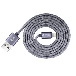 Cablu Fashion MFI Lightning Gray licenta Apple, 1.2m, impletitura textila
