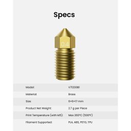 Set 10 Duze Extrudare pentru imprimanta 3D AnkerMake M5, Auriu 0.4mm