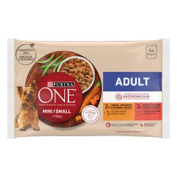 Purina ONE MINI Adult cu pui și vită 4 x 85 g
