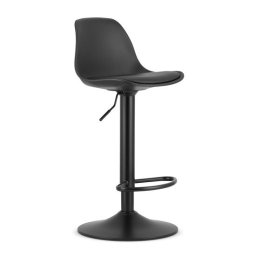 Scaun de bucatarie/bar, Artool, Hoga, rotativ, PP negru, picior metal negru, 38x40x81-102 cm