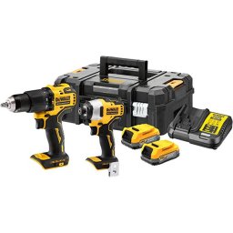 DeWALT POWERSTACK Pachet de scule DCK2062E2T, 18 volti, (galben/negru, 2x POWERSTACK Li-Ion battery 1.7 Ah, in T STAK Box II)