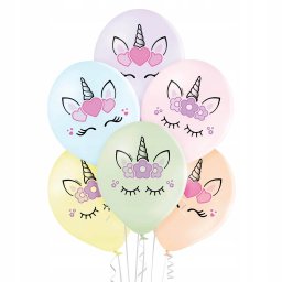 Set 6 baloane latex cap unicorn 30 cm 5414391043198