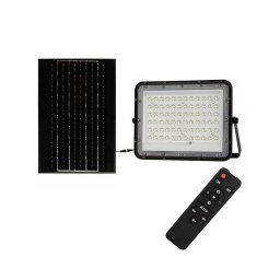 Proiector LED solar de exterior LED/15W/3,2V IP65 4000K negru + telecomandă