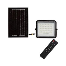 Proiector LED solar dimabil de exterior LED/6W/3,2V IP65 4000K negru + telecomandă
