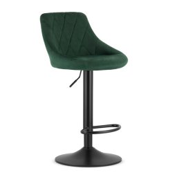 Scaun de bucatarie/bar, Artool, Kast, rotativ, catifea verde, picior metal negru, 45.5x49x85-105 cm