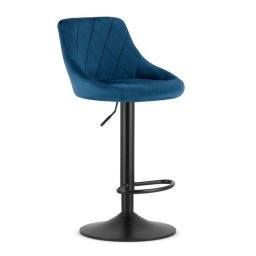 Scaun de bucatarie/bar, Artool, Kast, rotativ, catifea bleumarin, picior metal negru, 45.5x49x85-105 cm