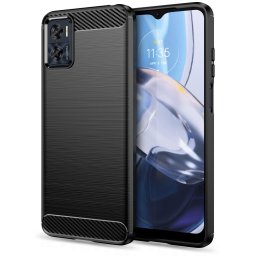 Husa Husă TPU Carbon pentru Motorola Moto E22 / Moto E22i, textură carbon, neagră