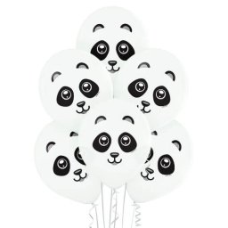 Set 6 baloane latex Panda 27 cm