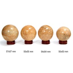 Sfera Piatra Lunii Piersica Minerala Naturala 50-57 x 50-57 mm - 1 Buc