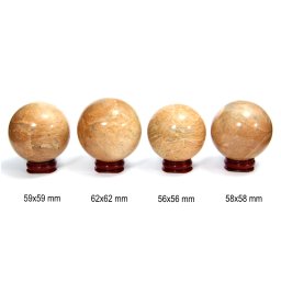 Sfera Piatra Lunii Piersica Minerala Naturala 56-62 x 56-62 mm - 1 Buc
