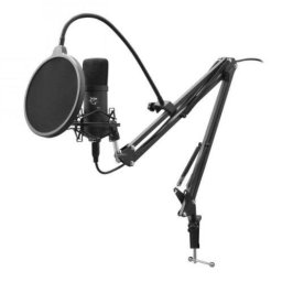 Microfon ZONIS, Cardioid, S/N Ratio (dB): 70, Bit Rate 192 kHz / 24 bit, Miez Condensator 16mm Negru