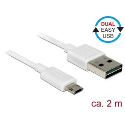 Delock Cable Easy USB 2.0 type-A male > Easy USB 2.0 type Micro-B male 2m white