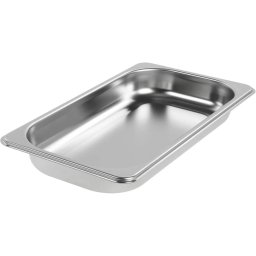 Tava mica neperforata BOSCH Small Unperforated Steam Oven Pan HEZ36D163 - 00577552, Gastronorm dish GN1/3, L17.6cm, l32.5cm, H4cm, Otel inoxidabil, Pentru cuptoare cu aburi
