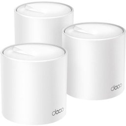 Sistem Wireless Mesh Gigabit TP-LINK Deco X50 AX3000, WI-Fi 6, Dual Band 574 + 2402 Mbps, 3 Buc, alb