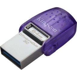 Memorie USB Kingston DataTraveler microDuo 3C G3, 64GB, USB-C 3.0, USB-A 3.0, Mov