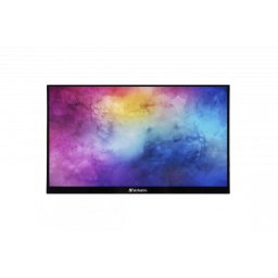 Monitor Portabil Touchscreen LED IPS Verbatim, 14'', Full HD, 6ms, HDR, FreeSync, 2x USB-C, HDMI, USB, PMT-14, Negru