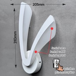 Aplica LED perete dormitor 15W/1200LM/3000K/4000K/6500K