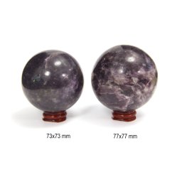 Sfera Lepidolit Mineral Natural - 73-77 x 73-77 mm - 1 Buc