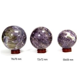 Sfera Lepidolit Mineral Natural - 59-76 x 59-76 mm - 1 Buc