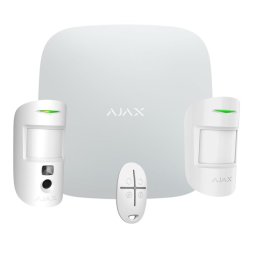 Kit alarma StarterKit Cam, wireless, LAN si 2G, alb, Ajax