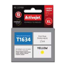 Activejet AE-16YNX ink for Epson printer, Epson 16XL T1634 replacement; Supreme; 15 ml; yellow