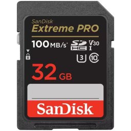Card de memorie SanDisk Extreme PRO 32 GB SDHC pana la 100MB/s & 90MB/s Read/Write speeds, UHS-I, Class 10, U3, V30