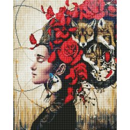 Set goblen cu diamante, cu sasiu, Bal mascat, 40x50 cm