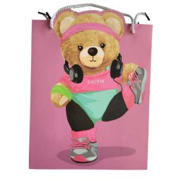 Punga cadou Ursulet roz 32 x 26 x 12 cm