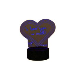 Lampa decorativa 3D halber, Inimioara, Negru