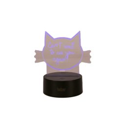 Lampa decorativa 3D halber, Pisica, Negru
