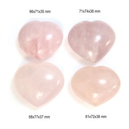 Inima din Cuart Roz Mineral Natural - 61-71 x 71-77 x 35-38 mm - 1 Buc