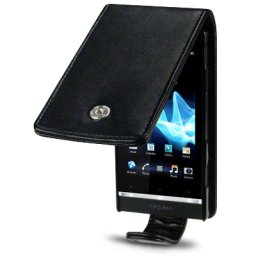 SONY Xperia U ST25i husa flip piele ecologica, black