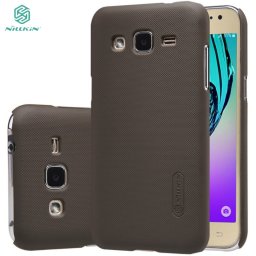 Samsung Galaxy J2 husa Nillkin Frosted Case, brown (folie de protectie inclusa)