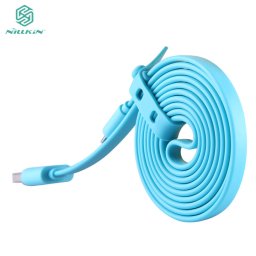 Cablu date si incarcare microUSB la USB Nillkin Flat, blue