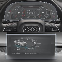 Audi Q7 2016+ Set (2 buc.) Folii de Protectie pentru Ceasuri si Navigatie - HD-Premium FoliaTa