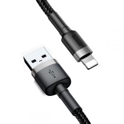 Cablu USB la Lightning, 2.4A, 480Mbps, 1m - Baseus (CALKLF-BG1) - Black / Grey