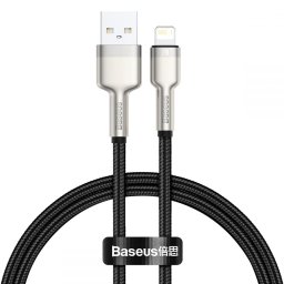 Cablu de Incarcare/Sincronizare - Baseus Cafule Metal Lightning 2.4A 25cm, Black