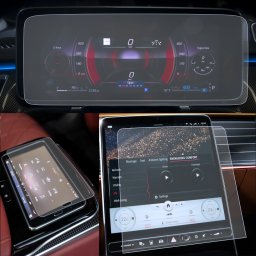 Mercedes-Benz S-Class 2021+ Set (3 buc.) Folii de Protectie pentru Ceasuri/Navigatie/Tableta Spate - HD-Premium FoliaTa