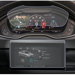 Audi A4 B9 2018+ Set (2 buc.) Folii de Protectie pentru Ceasuri si Navigatie - HD-Premium FoliaTa