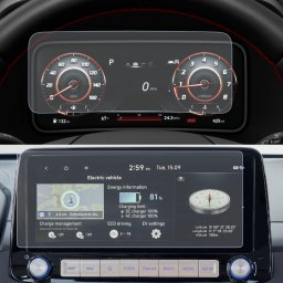 Hyundai Kona 2022+ Set (2 buc.) Folii de Protectie pentru Ceasuri si Navigatie - HD-Premium FoliaTa