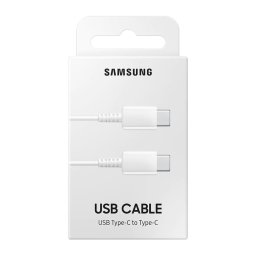 Cablu de Date Samsung USB-C to Type-C Super Fast Charging 3A, 1m, Blister - White (EP-DA705BWEGWW)