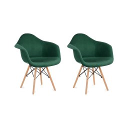 SET 2x scaun de sufragerie NEREA 80x60,5 cm verde/fag