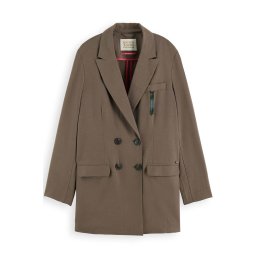 SCOTCH & SODA Sacou Drapey Double Breasted 174119 SC6345 dark taupe