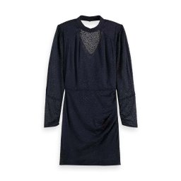 SCOTCH & SODA Rochie Mock Neck Mini With Open Back Detail 173382 SC0002 night