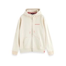 SCOTCH & SODA Jachetă Unisex Organic Cotton Zip-Thru Hoodie 173097 SC0135 stone