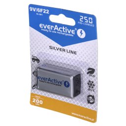 Rechargeable batteries everActive Ni-MH 6F22 9V 250 mAh Silver Line