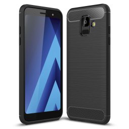 Husa Husa pentru Samsung Galaxy A6 2018 - Techsuit Carbon Silicone - Black
