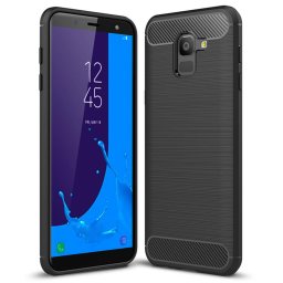 Husa Husa pentru Samsung Galaxy J6 2018 - Techsuit Carbon Silicone - Black